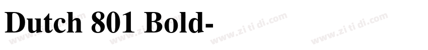 Dutch 801 Bold字体转换